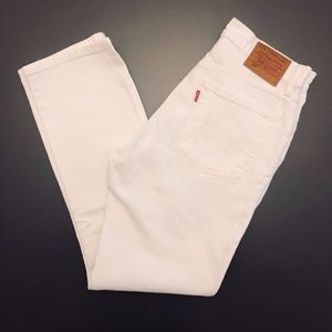 White Levi Strauss Mid Rise Jeans